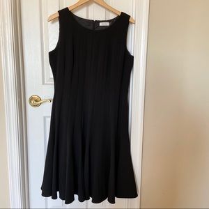 Calvin Klein sleeveless black flare dress 14
